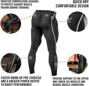 img 1 attached to Mava Men’s Compression Pants: Warm & Comfortable Base Layer Tights for Sports, Running, Gym Workouts