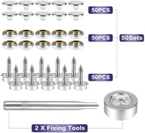 img 2 attached to 🔒 High-Quality 150 PCS Canvas Snap Kit with Setting Tools - Marine Grade Stainless Steel Upholstery Boat Cover Snap Button Fasteners for DIY Furniture Covers