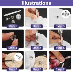 img 1 attached to 🔒 High-Quality 150 PCS Canvas Snap Kit with Setting Tools - Marine Grade Stainless Steel Upholstery Boat Cover Snap Button Fasteners for DIY Furniture Covers