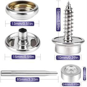 img 3 attached to 🔒 High-Quality 150 PCS Canvas Snap Kit with Setting Tools - Marine Grade Stainless Steel Upholstery Boat Cover Snap Button Fasteners for DIY Furniture Covers