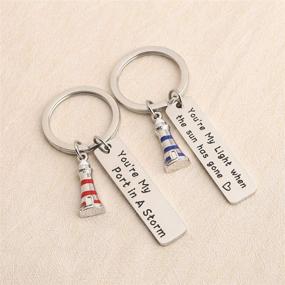 img 2 attached to ENSIANTH Couple Keychain Lighthouse Nautical