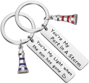 img 4 attached to ENSIANTH Couple Keychain Lighthouse Nautical