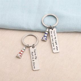 img 1 attached to ENSIANTH Couple Keychain Lighthouse Nautical