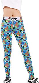 img 4 attached to RHTO Leggings Printed Stretch Athletic Girls' Clothing