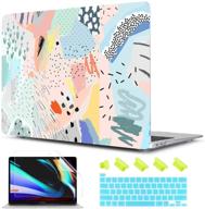 artistic floral twol hard case, keyboard cover, and screen protector for 2020 macbook pro 13 inch a2338 m1 a2251 a2289 logo