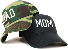 img 3 attached to 🧢 Trendy Apparel Shop: Capital Mom and Dad Soft Cotton Couple 2 Pc Cap Set - Stylish Matching Hats for Parents