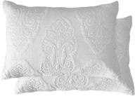 brandream 2-pack king size paisley quilted pillow shams - soft 100% cotton decorative pillow covers logo
