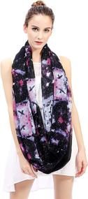 img 2 attached to 🌌 Lina & Lily Women's Universe Galaxy Print Infinity Loop Scarf: A Lightweight Fashion Accessory