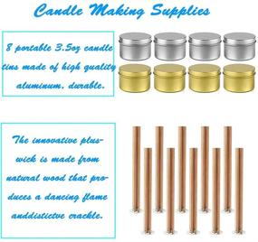 img 2 attached to 🕯️ Candle Making Kit - Complete DIY Candle Craft Set, 4lb Natural Wax Beads with Supplies, Including 8 Tins/10 Wooden Wicks/20 Cotton Wicks/2 Holders/50 Stickers - Perfect Gift Set for Adults