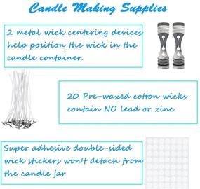 img 1 attached to 🕯️ Candle Making Kit - Complete DIY Candle Craft Set, 4lb Natural Wax Beads with Supplies, Including 8 Tins/10 Wooden Wicks/20 Cotton Wicks/2 Holders/50 Stickers - Perfect Gift Set for Adults
