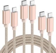 кабель mfi certified usb c к lightning: набор из 3 шт elktry для зарядки iphone 12 - быстрая зарядка нейлоновым оплеткой для iphone 13/12 pro max/11 pro/8 plus/ipad логотип