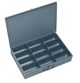 img 1 attached to 📦 Durable Gray Cold Rolled Steel Small Scoop Box: Organize with 12 Compartments, 13-3/8" Width x 2" Height x 9-1/4" Depth