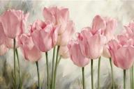 🌷 enhance your décor with egoodn 5d diamond painting full drill art kit - flower series pink tulips, no frame (60x40cm) logo