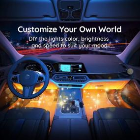 img 1 attached to Govee Smart Car Lights: APP-Controlled LED Interior Light with Music Sync, 7 Scene 🚗 Modes, 16 Million Colors, 2-Lines Design RGB Under Dash Car Lighting. Includes Car Charger (DC 12V).