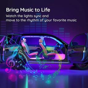 img 2 attached to Govee Smart Car Lights: APP-Controlled LED Interior Light with Music Sync, 7 Scene 🚗 Modes, 16 Million Colors, 2-Lines Design RGB Under Dash Car Lighting. Includes Car Charger (DC 12V).