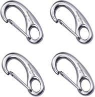 🔗 shonan 2 inch carabiner clips: 4 pack flag clips for flag pole, stainless steel 316 marine boat clips - clip hooks for keychain, dog leashes, fishing, camping 220 lbs! логотип