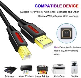 img 2 attached to 🔌 3FT USB Printer Cable - High-Speed USB 2.0 A Male to Type B Male Cord for HP, Canon, Epson, Dell, Brother, Lexmark, Xerox, Samsung & More (3ft/1M)