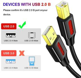 img 1 attached to 🔌 3FT USB Printer Cable - High-Speed USB 2.0 A Male to Type B Male Cord for HP, Canon, Epson, Dell, Brother, Lexmark, Xerox, Samsung & More (3ft/1M)