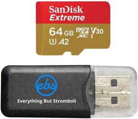 img 4 attached to 📷 SanDisk Extreme V30 A2 64GB MicroSD память карта 4K SDXC совместима с DJI Mavic Mini Drone Flycam Bundle + (1) Everything But Stromboli Micro Card Reader 📷 Карта памяти SanDisk Extreme V30 A2 на 64 ГБ MicroSD, совместимая с 4K SDXC, с дроном DJI Mavic Mini Flycam Bundle + (1) считыватель карт Everything But Stromboli Micro.