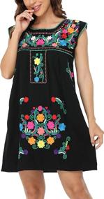 img 4 attached to YZXDORWJ Mexican Embroidered Peasant BXQ227 BK Women's Clothing in Skirts