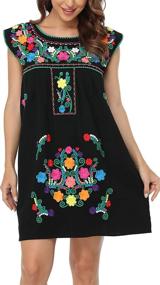 img 2 attached to YZXDORWJ Mexican Embroidered Peasant BXQ227 BK Women's Clothing in Skirts