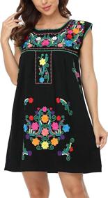 img 1 attached to YZXDORWJ Mexican Embroidered Peasant BXQ227 BK Women's Clothing in Skirts