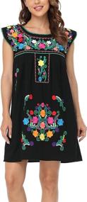 img 3 attached to YZXDORWJ Mexican Embroidered Peasant BXQ227 BK Women's Clothing in Skirts