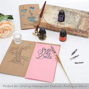 img 1 attached to 🖋️ Premium 20-Piece Calligraphy Set for Beginners - Handcrafted Glass Dip Pen, Wood Pen with Inks, Nibs, and Holder