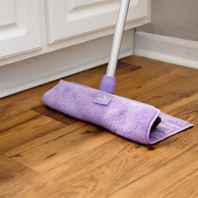 img 3 attached to 🧹 Anoda Rubber Broom with Pet Hair Carpet Rake & 59 inch Telescoping Handle - Floor Squeegee Push Broom and Dustpan Set for Dog Hair Clean-up. Attachable Microfiber Cleaning Cloth for Kitchen Broom.