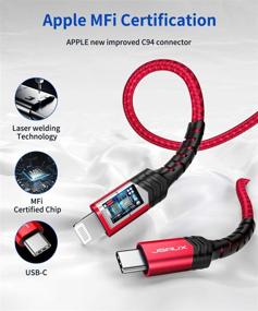 img 2 attached to 🔌 JSAUX 6FT USB C к кабелю Lightning: Сертифицированный Apple MFi быстрозарядный шнур для iPhone 13/13 Pro/13 Pro Max/12/12 Mini/12 Pro Max/11 Pro Max/X/XS/XR/8, iPad 8, Airpods