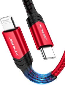img 4 attached to 🔌 JSAUX 6FT USB C к кабелю Lightning: Сертифицированный Apple MFi быстрозарядный шнур для iPhone 13/13 Pro/13 Pro Max/12/12 Mini/12 Pro Max/11 Pro Max/X/XS/XR/8, iPad 8, Airpods