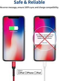 img 1 attached to 🔌 JSAUX 6FT USB C to Lightning Cable: Apple MFi Certified Fast Charging Cord for iPhone 13/13 Pro/13 Pro Max/12/12 Mini/12 Pro Max/11 Pro Max/X/XS/XR/8, iPad 8, Airpods
