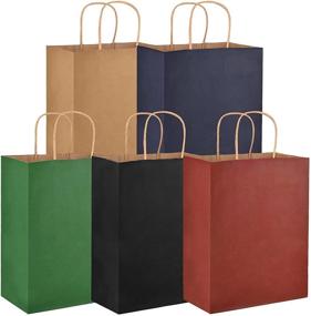 img 4 attached to 🛍️ Smarpau 20Pack Brown Paper Gift Bags with Handles - Bulk, Shopping, Kraft, Retail, Party Bags