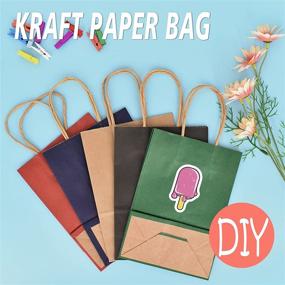 img 1 attached to 🛍️ Smarpau 20Pack Brown Paper Gift Bags with Handles - Bulk, Shopping, Kraft, Retail, Party Bags