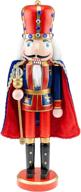 👑 clever creations blue king 14 inch traditional wooden nutcracker: festive christmas décor for shelves and tables! logo