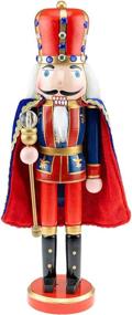 img 4 attached to 👑 Clever Creations Blue King 14 Inch Traditional Wooden Nutcracker: Festive Christmas Décor for Shelves and Tables!