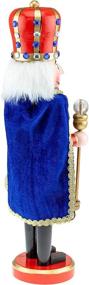 img 2 attached to 👑 Clever Creations Blue King 14 Inch Traditional Wooden Nutcracker: Festive Christmas Décor for Shelves and Tables!