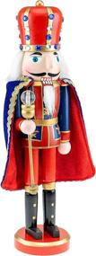 img 1 attached to 👑 Clever Creations Blue King 14 Inch Traditional Wooden Nutcracker: Festive Christmas Décor for Shelves and Tables!