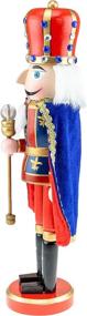 img 3 attached to 👑 Clever Creations Blue King 14 Inch Traditional Wooden Nutcracker: Festive Christmas Décor for Shelves and Tables!