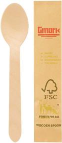 img 2 attached to 🌱 Gmark Eco-Friendly Wooden Spoons Paper Wrapped Pack of 100-6.5" Spoons | 100% All-Natural, Biodegradable, and Compostable | Individually Wrapped in Box | GM1024