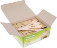 🌱 gmark eco-friendly wooden spoons paper wrapped pack of 100-6.5" spoons | 100% all-natural, biodegradable, and compostable | individually wrapped in box | gm1024 logo