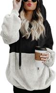 👚 double fuzzy sweatshirt for women – faux fleece zip pullover hoodies coat outwear, casual style (s-xxl) логотип