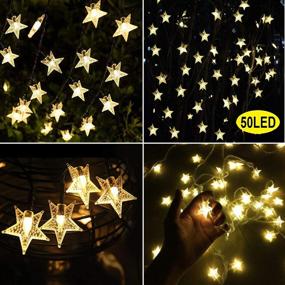 img 3 attached to Solar Star Lights: 35ft 50 LED Waterproof Twinkle Fairy String Lights for Outdoor Christmas Decor - Darknessbreak