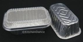 img 2 attached to 🍞 Convenient Pack of 20 Disposable Aluminum 1 lb. Mini Loaf Pans with Clear Dome Lids