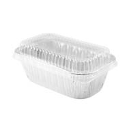 🍞 convenient pack of 20 disposable aluminum 1 lb. mini loaf pans with clear dome lids logo