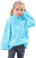 👧 nirovien toddler girls tie dye fleece jacket: trendy 1/4 zip sherpa pullover for cozy outerwear - sizes 2-7y logo