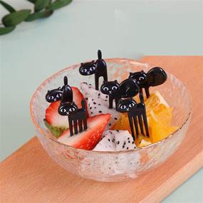 img 2 attached to 🐱 Cute Cartoon Animal Food Picks for Kids - Set of 40 Reusable Lunch Toothpicks