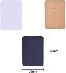 img 3 attached to 🔖 300 Pcs BronaGrand Paper Earring Tags: Mini Rectangle Ear Stud Display Cards with Hanging Holder, 1" x 1.4