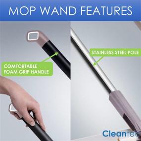 img 1 attached to Cleantec's Advanced Magic Flat Mop and Bucket System: 360-Degree Swivel Head, 1.32 Gallon Tank, Self-Cleaning, Perfect for Wet-Dry Cleaning, Safe for All Surfaces, Telescopic Wand, Compact Storage, Convenient Carry Handle