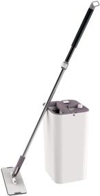 img 4 attached to Cleantec's Advanced Magic Flat Mop and Bucket System: 360-Degree Swivel Head, 1.32 Gallon Tank, Self-Cleaning, Perfect for Wet-Dry Cleaning, Safe for All Surfaces, Telescopic Wand, Compact Storage, Convenient Carry Handle